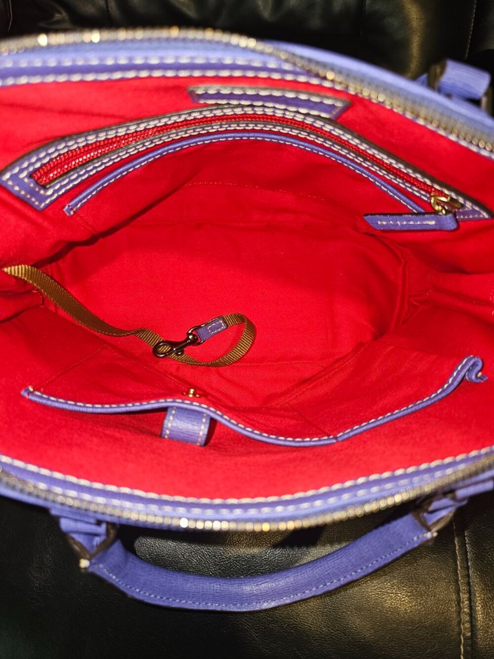 Dooney Bourke Saffiano Zip Zip Satchel With Crossbody Strap - Picture 4 of 5